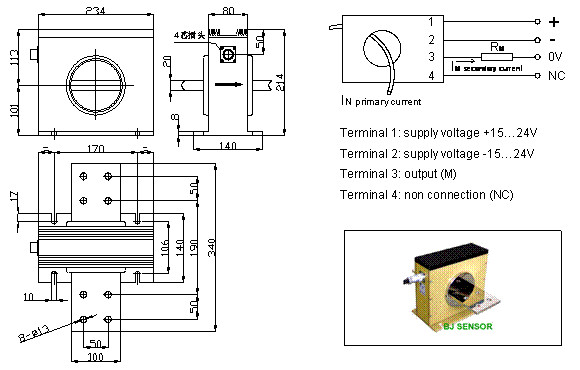 Closed-loop Hall current sensor CHB-4000T